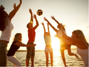Players on the beach