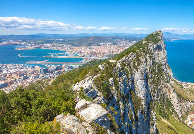 Aerial view from the top of the Rock of Gibraltar