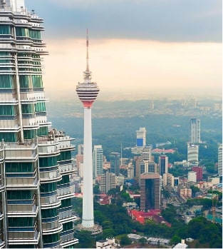 Enjoy breathtaking views over Kuala Lumpur from one of the world’s tallest communication towers