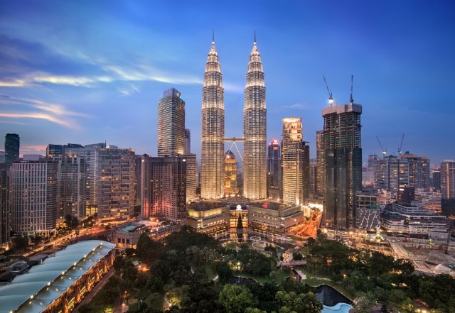 The Petronas Towers in Kuala Lumpur, Malaysia