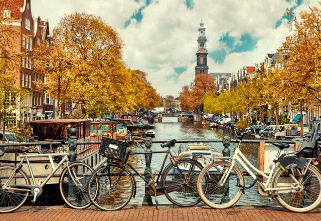 Bikes near the Amsterdam canals