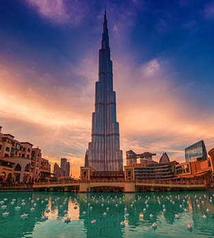Burj Khalifa in Dubai, UAE. 