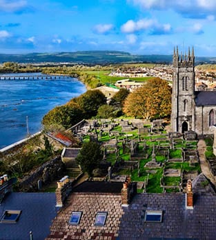 Aerial view of Limerick in Ireland