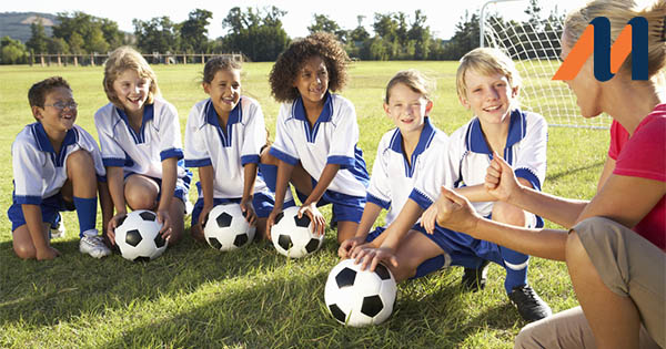 Football training session in the sun