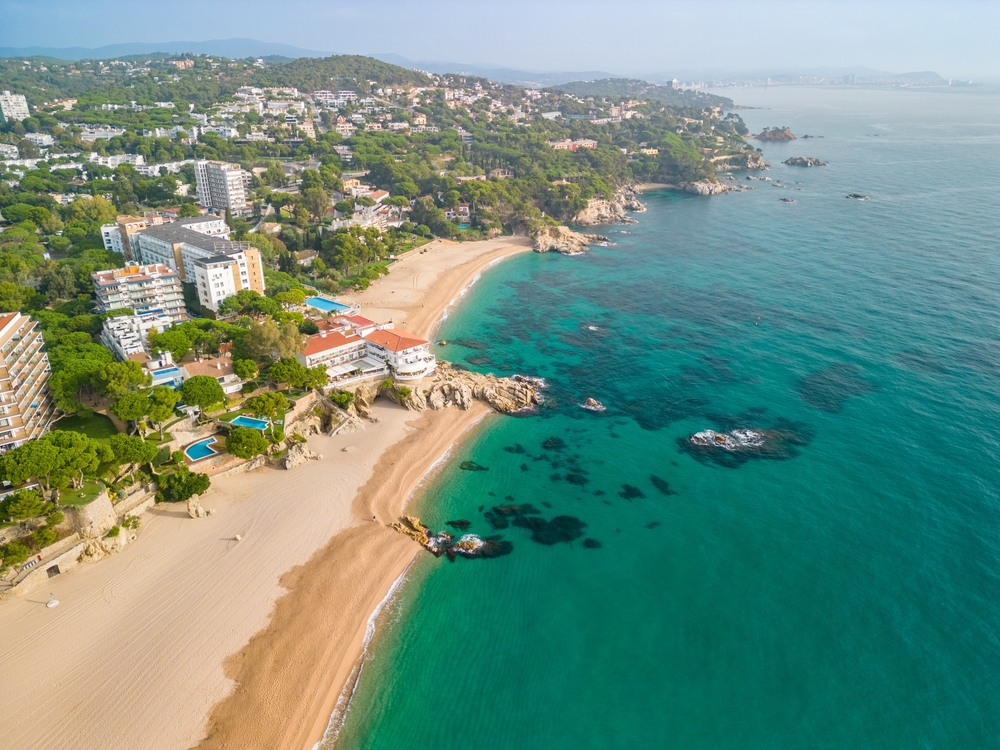 Aerial view of Playa de Aro in Costa Brava
