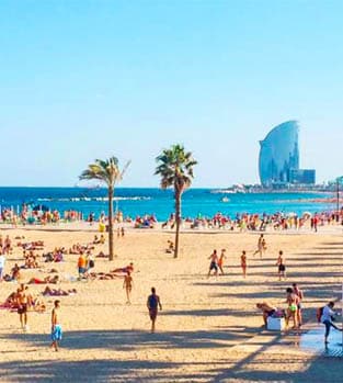 Barcelona beach in the sunshine