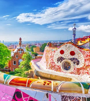 The colourful parc Guell in Barcelona