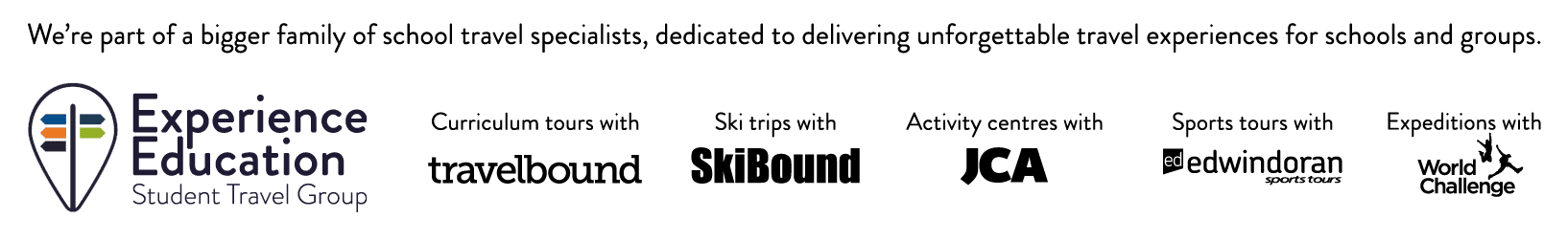 Logos for all brands in the Experience Education portfolio