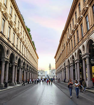 Via Roma in Turin, Italy