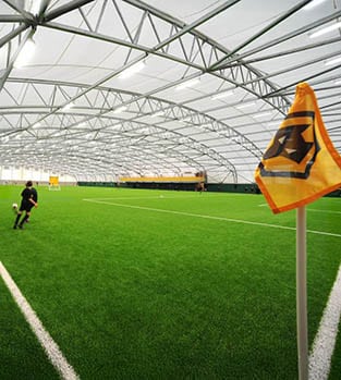 Students training at Wolves Molineux Stadium in Wolverhampton