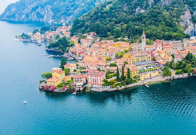 Aerial view of stunning Lake Garda in Italy