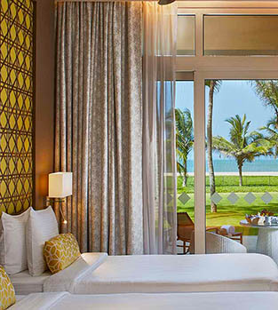A seaview room at the Heritance Hotel in Negombo, Sri Lanka