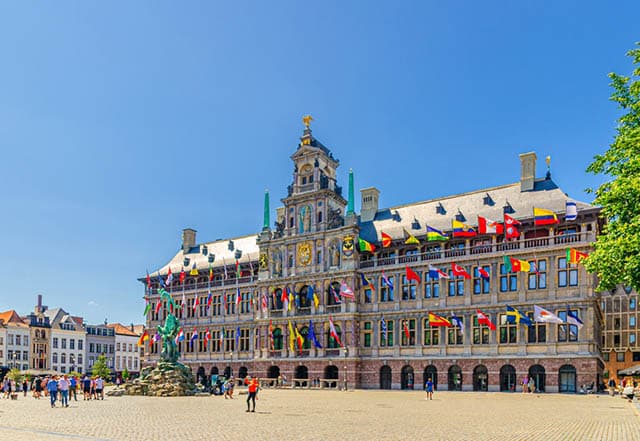 Antwerp City Hall in the historical old town