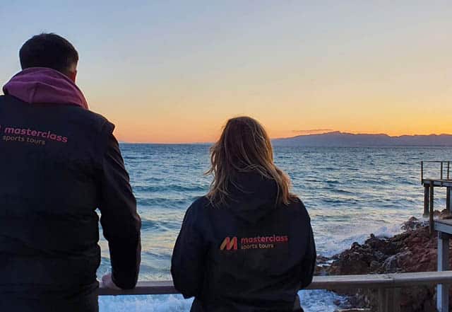 Masterclass reps watching the sunset in Salou