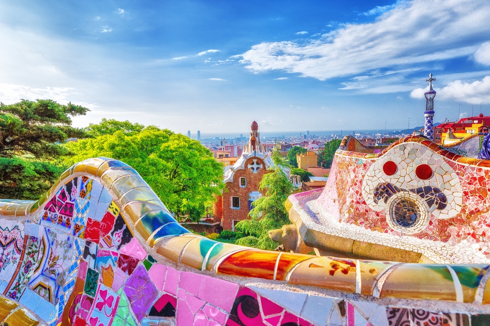 The colourful parc Guell in Barcelona