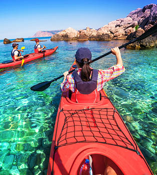 Sea kayaking in France