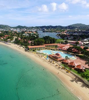 Aerial view of Reduit Beach