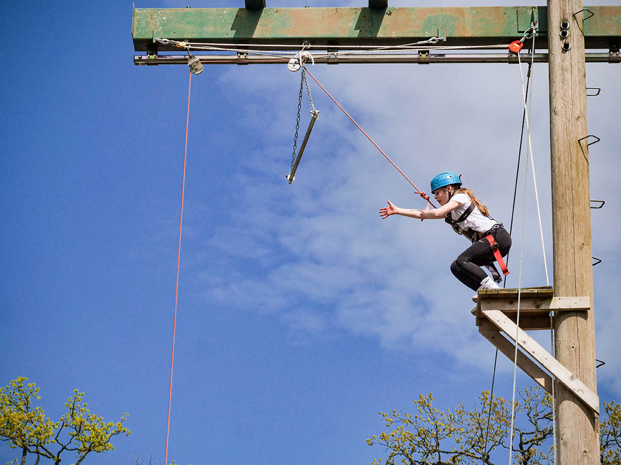 Student preparing to jump at Condover Hall