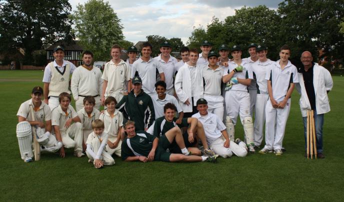 Westminster cricket team posing before a match