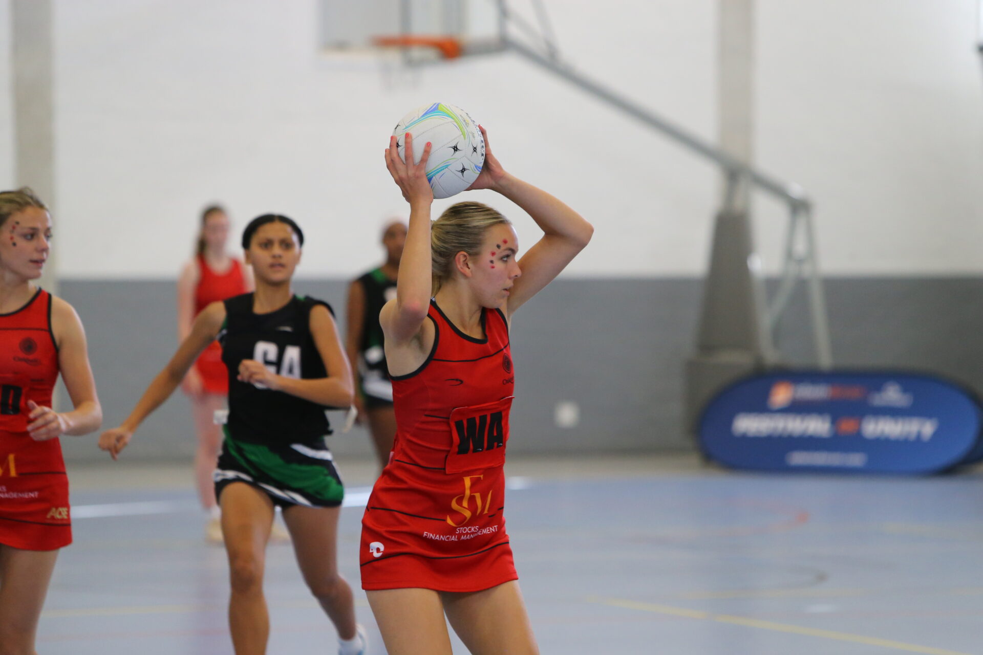 Netball girl during a game