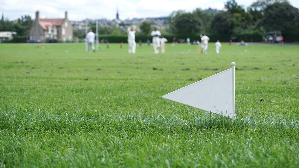 White flag on cricket pitch